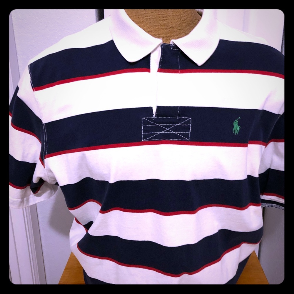 Polo by Ralph Lauren blue and white with. Red  xl